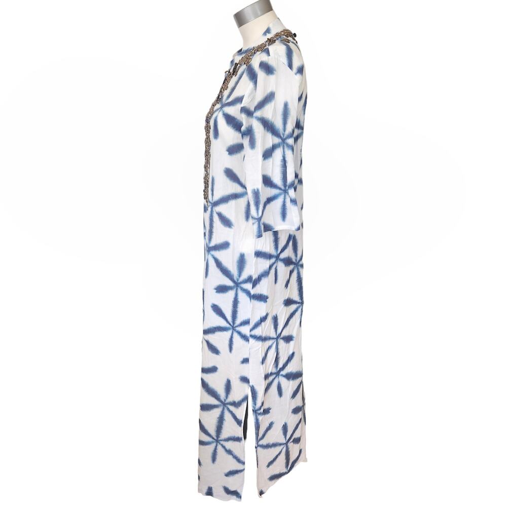 FIGUE Thandie Kaftan boho caftan tie dye beaded midi dress in Izu floral Size S - Picture 2 of 11